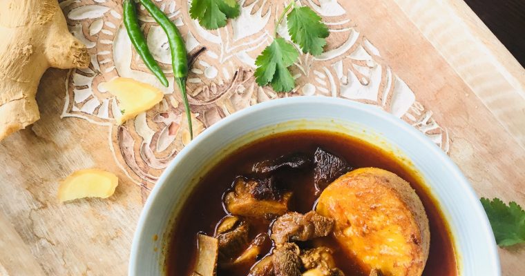 Niramish Mangsho” or “Bhoger Mangsho (Mutton cooked without onion and Garlic)